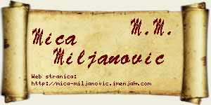 Mića Miljanović vizit kartica